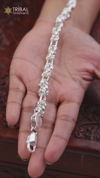 8.5" 925 sterling silver byzantine box chain bracelet excellent gifting unisex jewelry sbr792