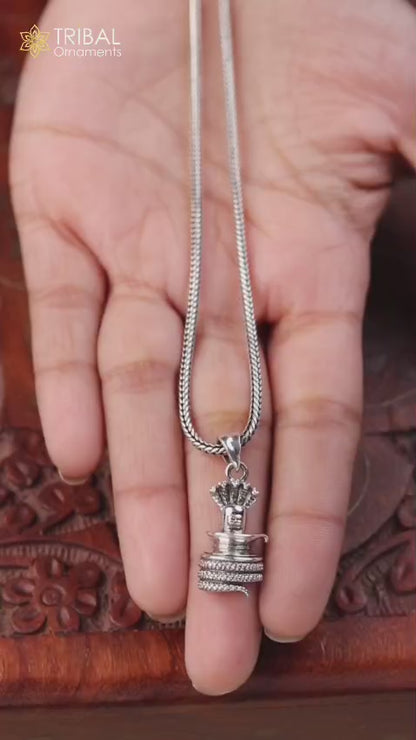 925 sterling silver shiva lingam pendant necklace jewelry nsp650