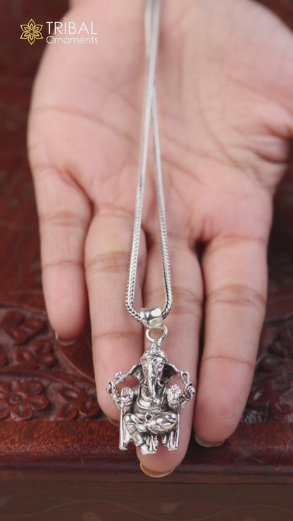 Pure 925 sterling silver God Ganesha pendant customized unisex gifts jewelry ssp972