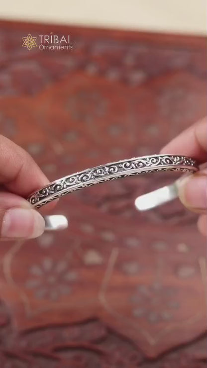 925 sterling silver finish fashion cuff bracelet kada unisex gifting jewelry cuff152