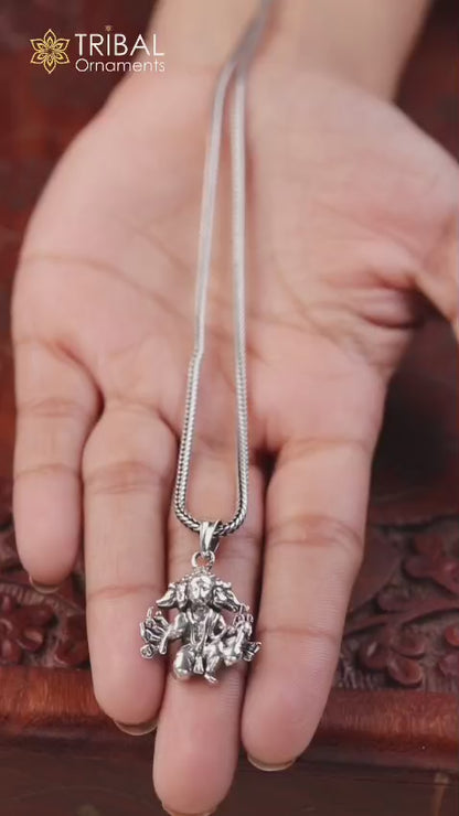 Pure 925 sterling silver god Panchmukhi Hanuman pendant amazing unisex gifting jewelry ssp936
