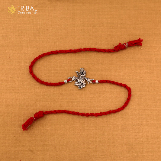 925 sterling silver Divine Radha Krishna pendant Rakhi bracelet rK418