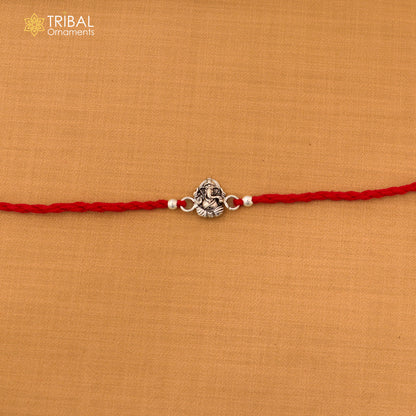 925 sterling silver Divine Lord Ganesha pendant Rakhi bracelet rK424