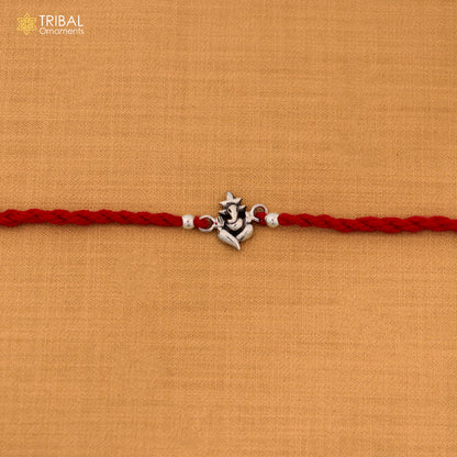 925 sterling silver Divine Lord Ganesha pendant Rakhi bracelet rK425