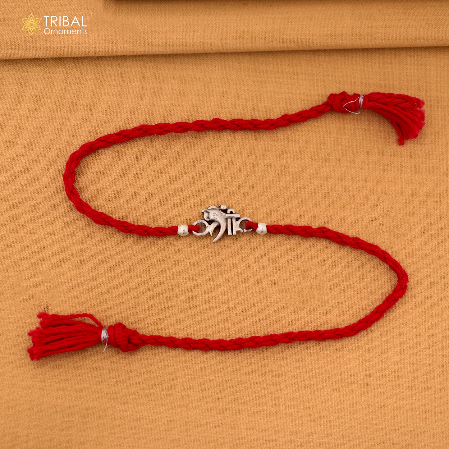 925 sterling silver Divine Shri Ganesha pendant Rakhi bracelet rK426