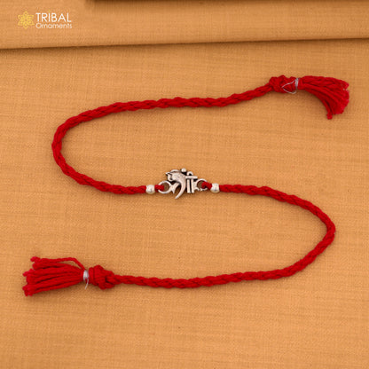 925 sterling silver Divine Shri Ganesha pendant Rakhi bracelet rK426