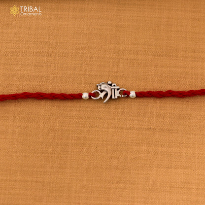 925 sterling silver Divine Shri Ganesha pendant Rakhi bracelet rK426