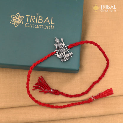 925 Sterling silver Lord Karthikeya design thread rakhi bracelet rk336
