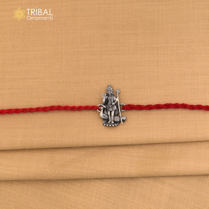 925 Sterling silver Lord Karthikeya design thread rakhi bracelet rk336