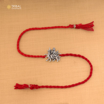 925 Sterling silver Lord Durga maa design thread rakhi bracelet rk343