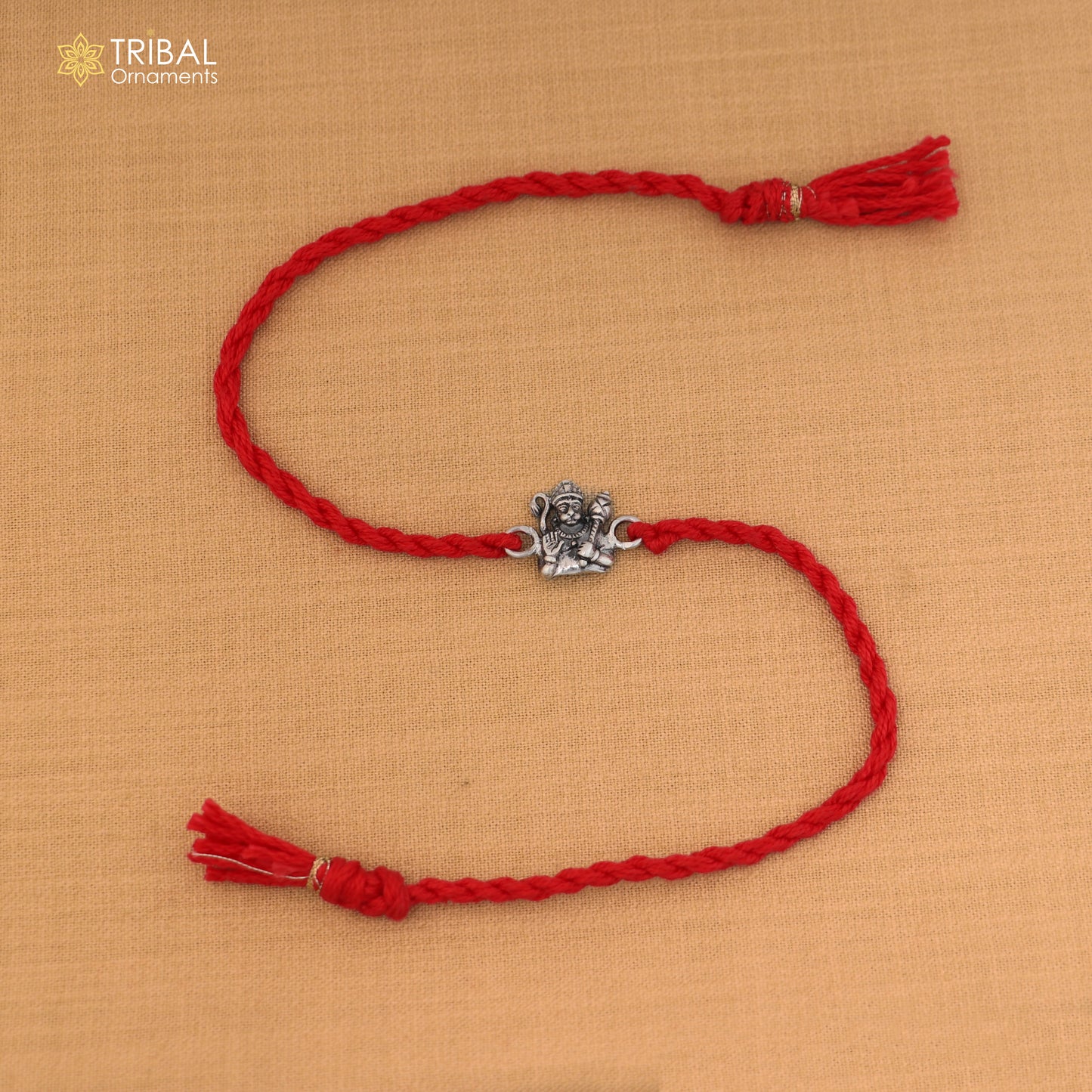 925 Sterling silver Lord Hanuman ji design thread rakhi bracelet rk345