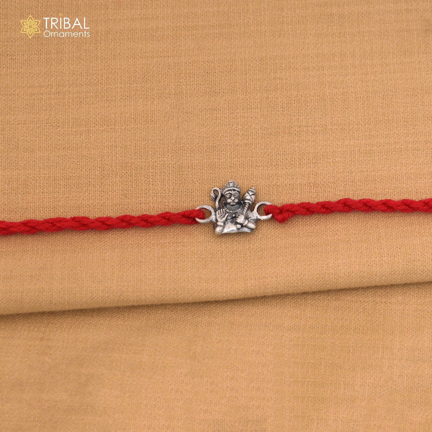 925 Sterling silver Lord Hanuman ji design thread rakhi bracelet rk345