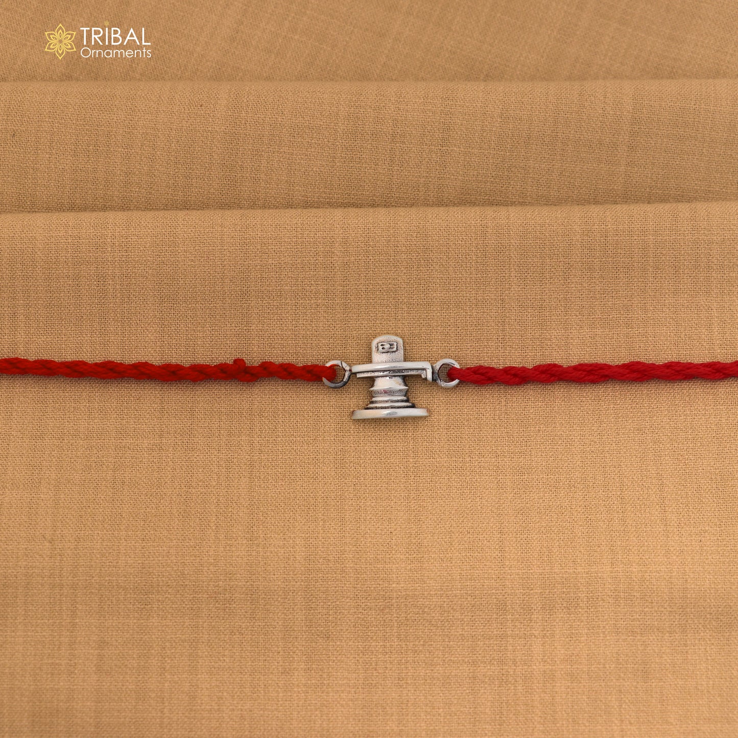 925 Sterling silver Siva lingam design thread rakhi bracelet rk351