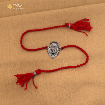925 Sterling silver Narsimha design thread rakhi bracelet rk352