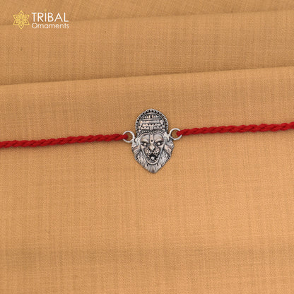 925 Sterling silver Narsimha design thread rakhi bracelet rk352