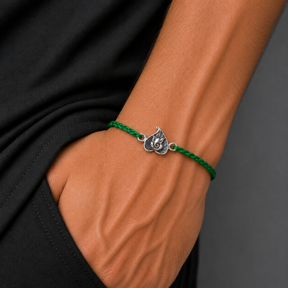 925 Sterling silver Lordv Ganesha with pan design thread rakhi bracelet rk353