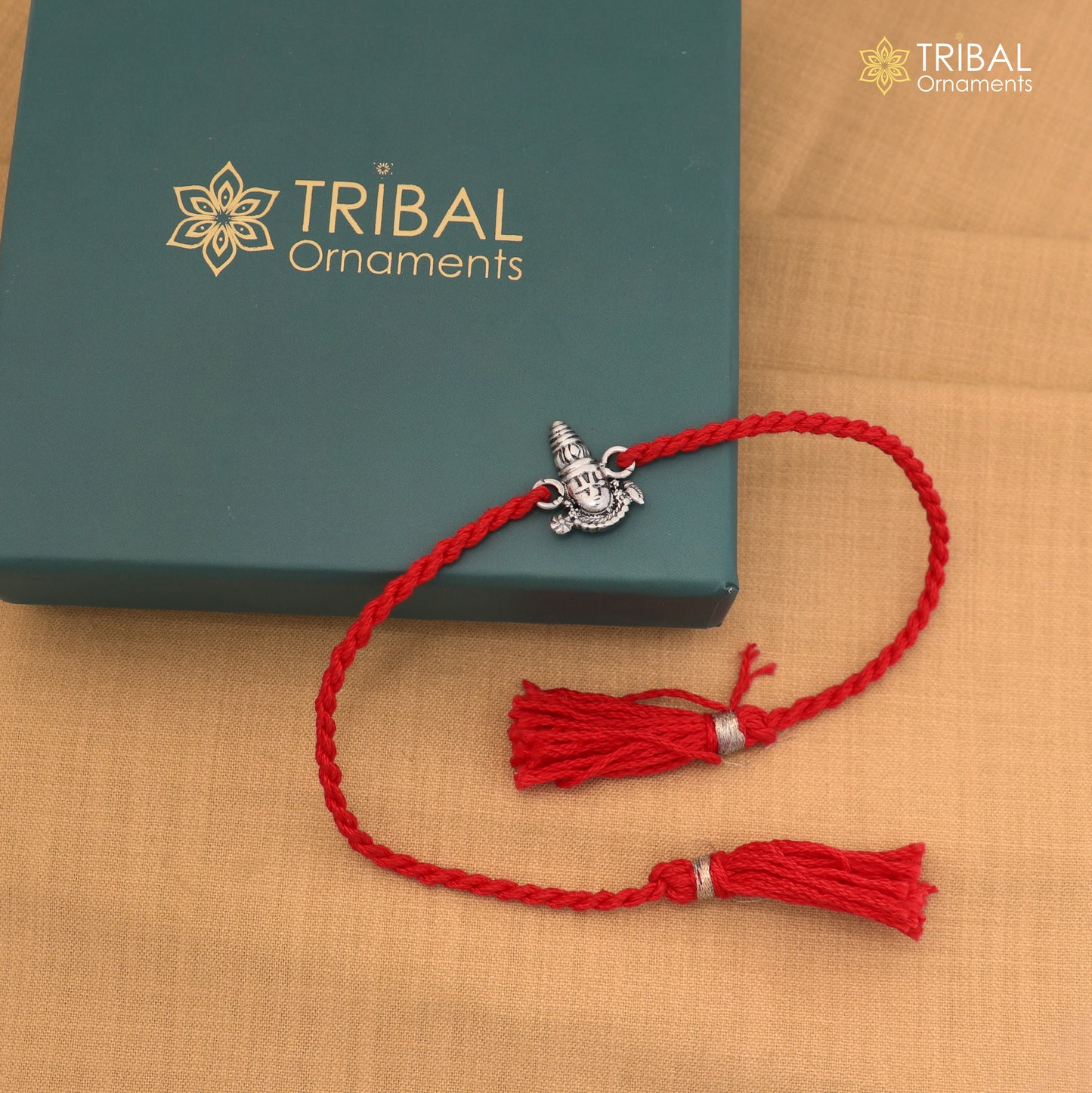 925 Sterling silver Lord Tirupati bala ji / Venkateswara design thread rakhi bracelet rk356