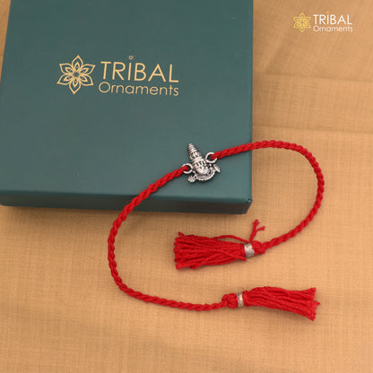 925 Sterling silver Lord Tirupati bala ji / Venkateswara design thread rakhi bracelet rk356