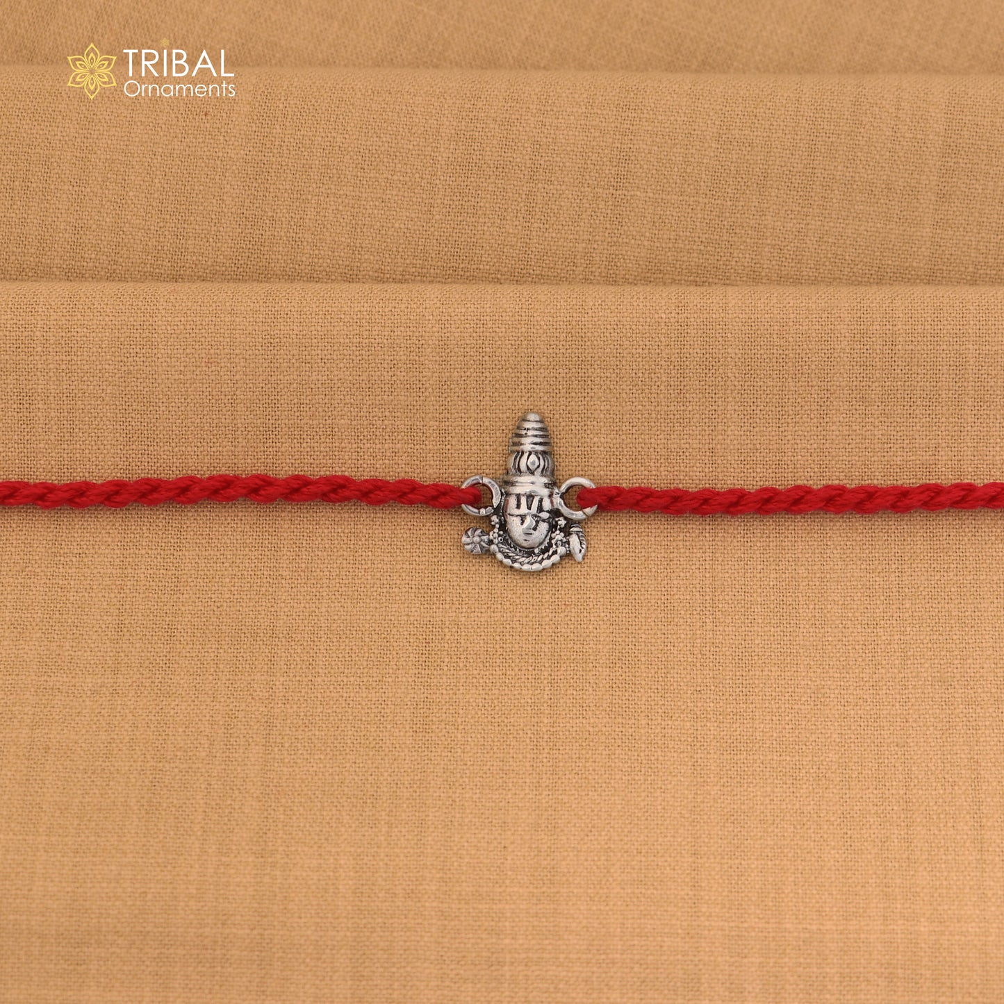 925 Sterling silver Lord Tirupati bala ji / Venkateswara design thread rakhi bracelet rk356