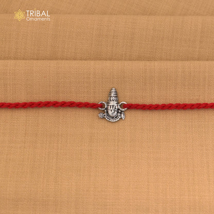 925 Sterling silver Lord Tirupati bala ji / Venkateswara design thread rakhi bracelet rk356