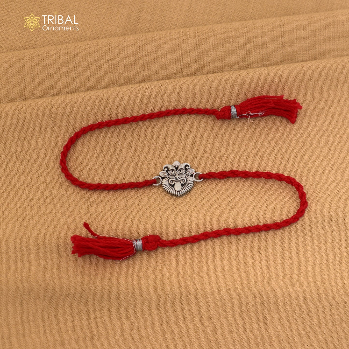 925 Sterling silver nazar battu design thread rakhi bracelet rk366