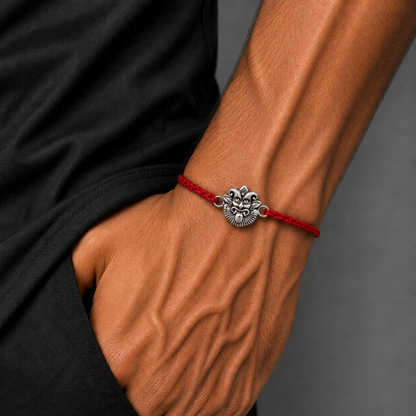 925 Sterling silver nazar battu design thread rakhi bracelet rk366