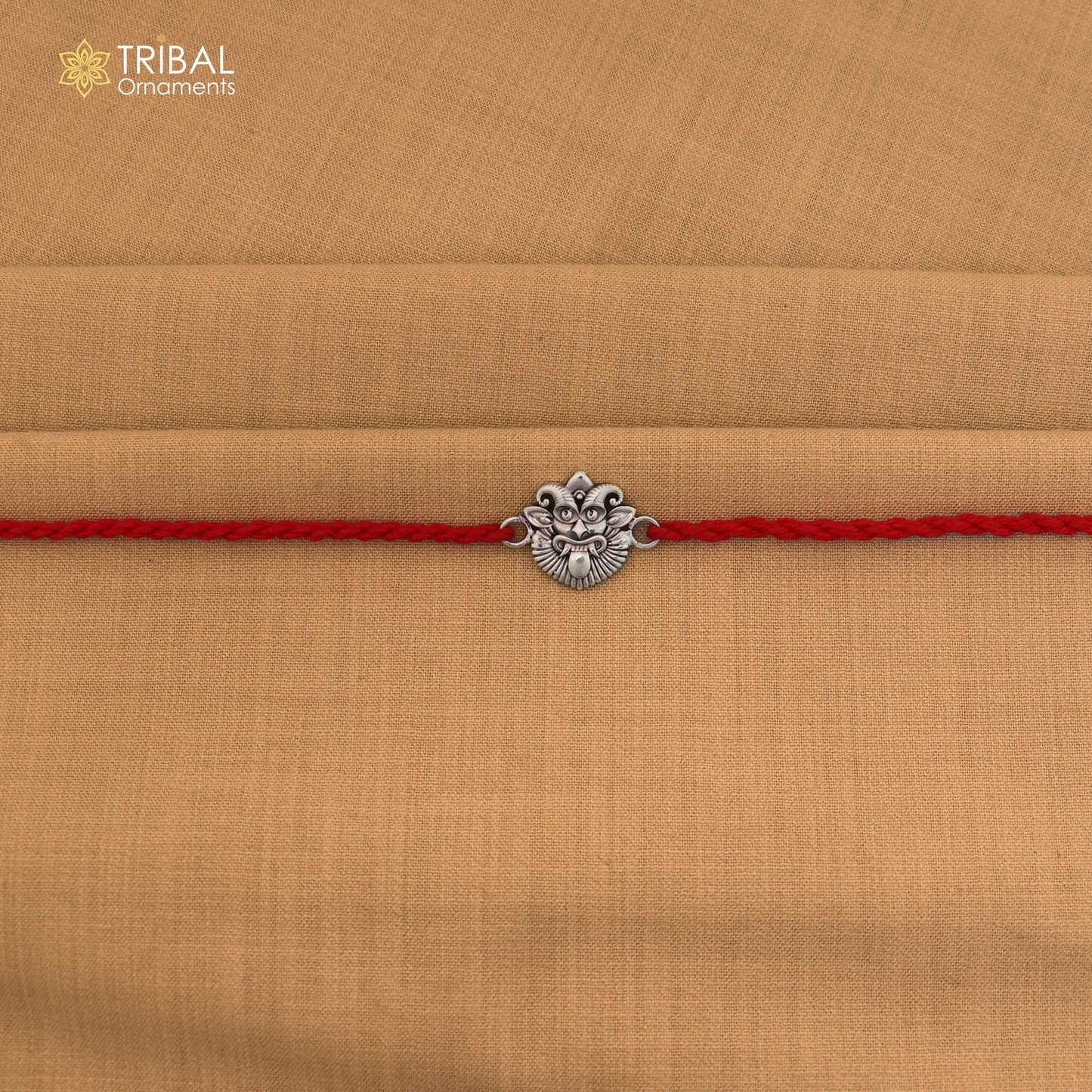 925 Sterling silver nazar battu design thread rakhi bracelet rk366