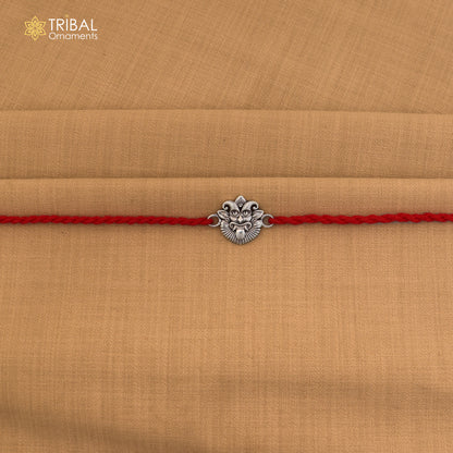 925 Sterling silver nazar battu design thread rakhi bracelet rk366