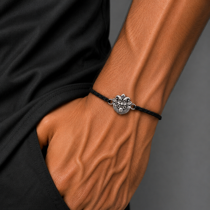 925 Sterling silver nazar battu design thread rakhi bracelet rk366