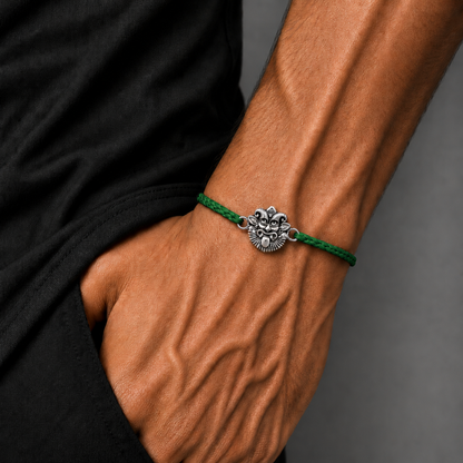 925 Sterling silver nazar battu design thread rakhi bracelet rk366