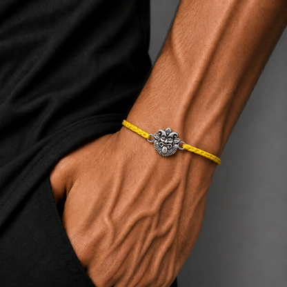 925 Sterling silver nazar battu design thread rakhi bracelet rk366