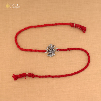 925 Sterling silver Lord kali maa with shiv ji design thread rakhi bracelet rk367