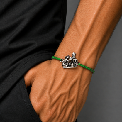 925 Sterling silver Lord parwati and nandi maharaj with shiva lingam design thread rakhi bracelet rk371