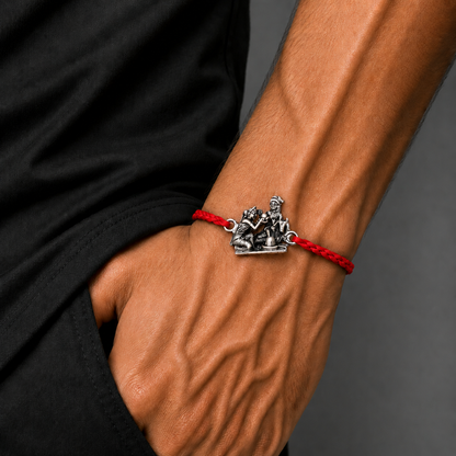 925 Sterling silver Lord parwati and nandi maharaj with shiva lingam design thread rakhi bracelet rk371
