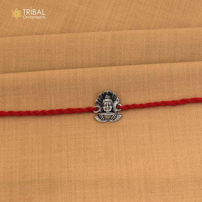 925 Sterling silver Lord shiva design thread rakhi bracelet rk374