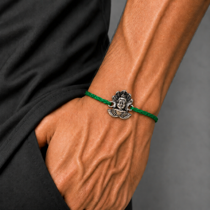 925 Sterling silver Lord shiva design thread rakhi bracelet rk374