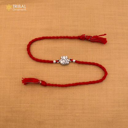 925 sterling silver Divine Lord Ganesha pendant Rakhi bracelet rK423