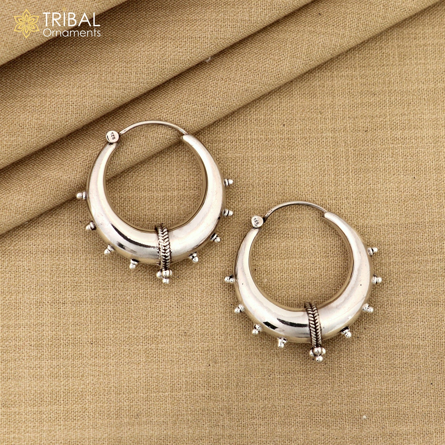925 sterling silver handmade vintage ethnic style hoops earrings kundal,ethnic gorgeous bali tribal belly dance jewelry from india s1069
