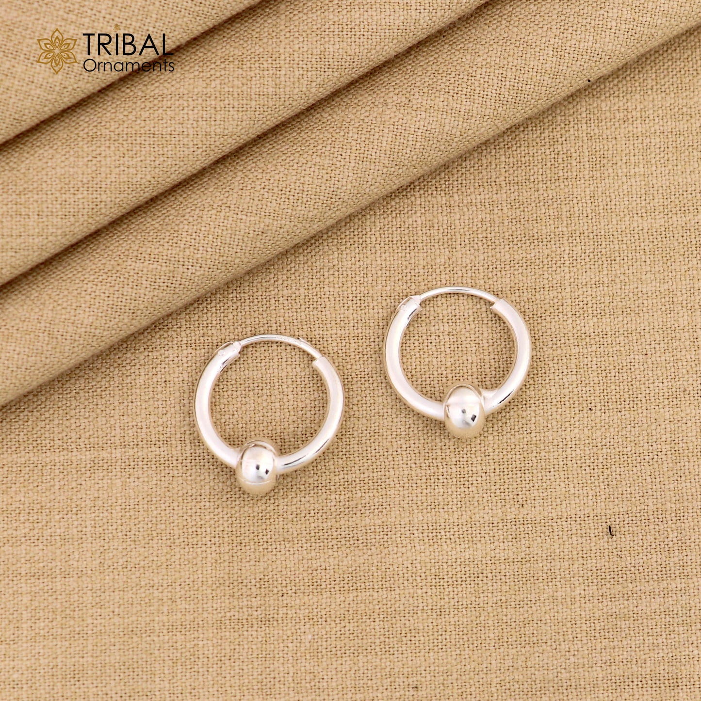 Plain Cultural new fancy stylish small  925 sterling silver handmade hoops earrings bali ,pretty gifting bali tribal jewelry india s1219