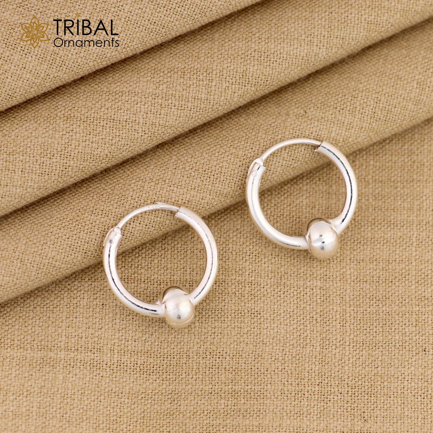 Plain Cultural new fancy stylish small  925 sterling silver handmade hoops earrings bali ,pretty gifting bali tribal jewelry india s1219