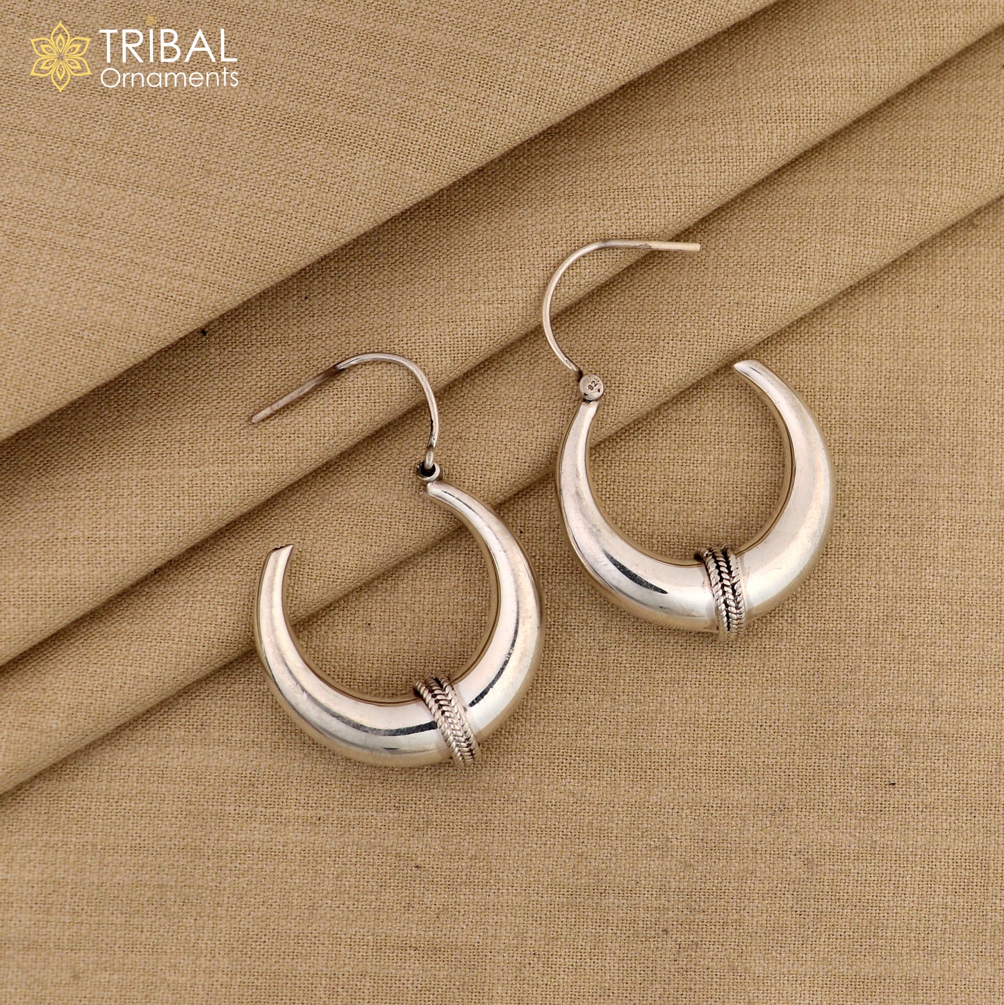 925 sterling silver handmade vintage ethnic style hoops earrings kundal,ethnic pretty bali tribal belly dance jewelry from india s1068