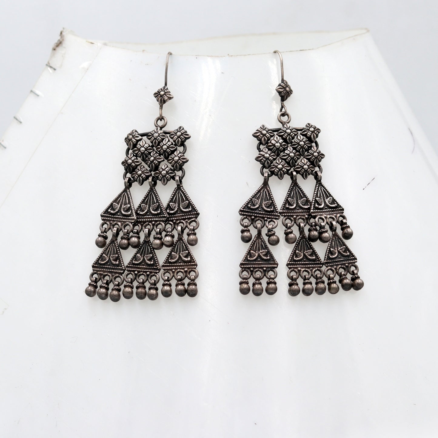 925 sterling silver ethnic  choras design drop dangle earring banjara jewellery s1346