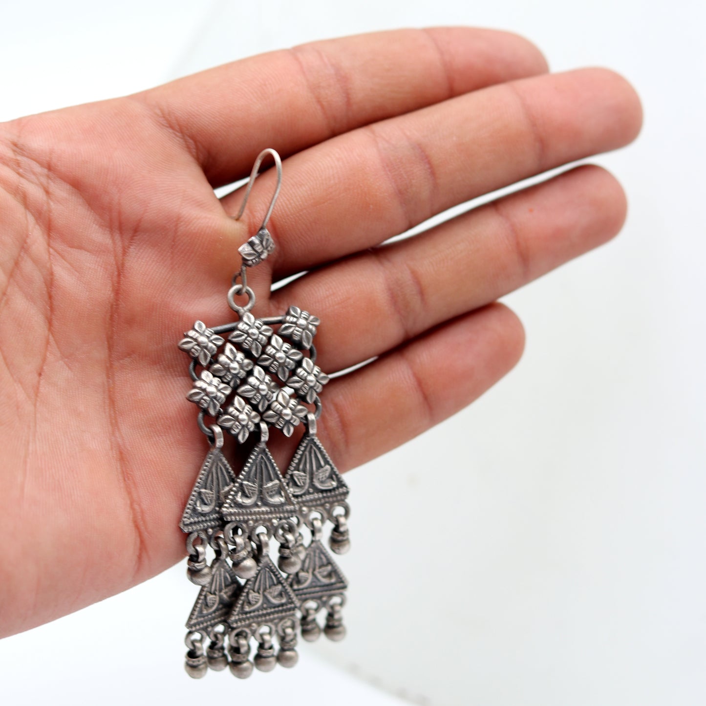 925 sterling silver ethnic  choras design drop dangle earring banjara jewellery s1346