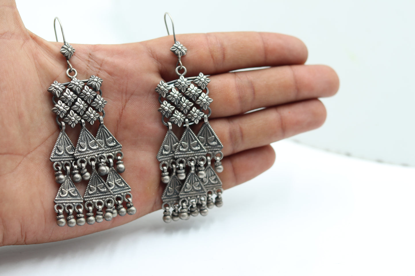 925 sterling silver ethnic  choras design drop dangle earring banjara jewellery s1346