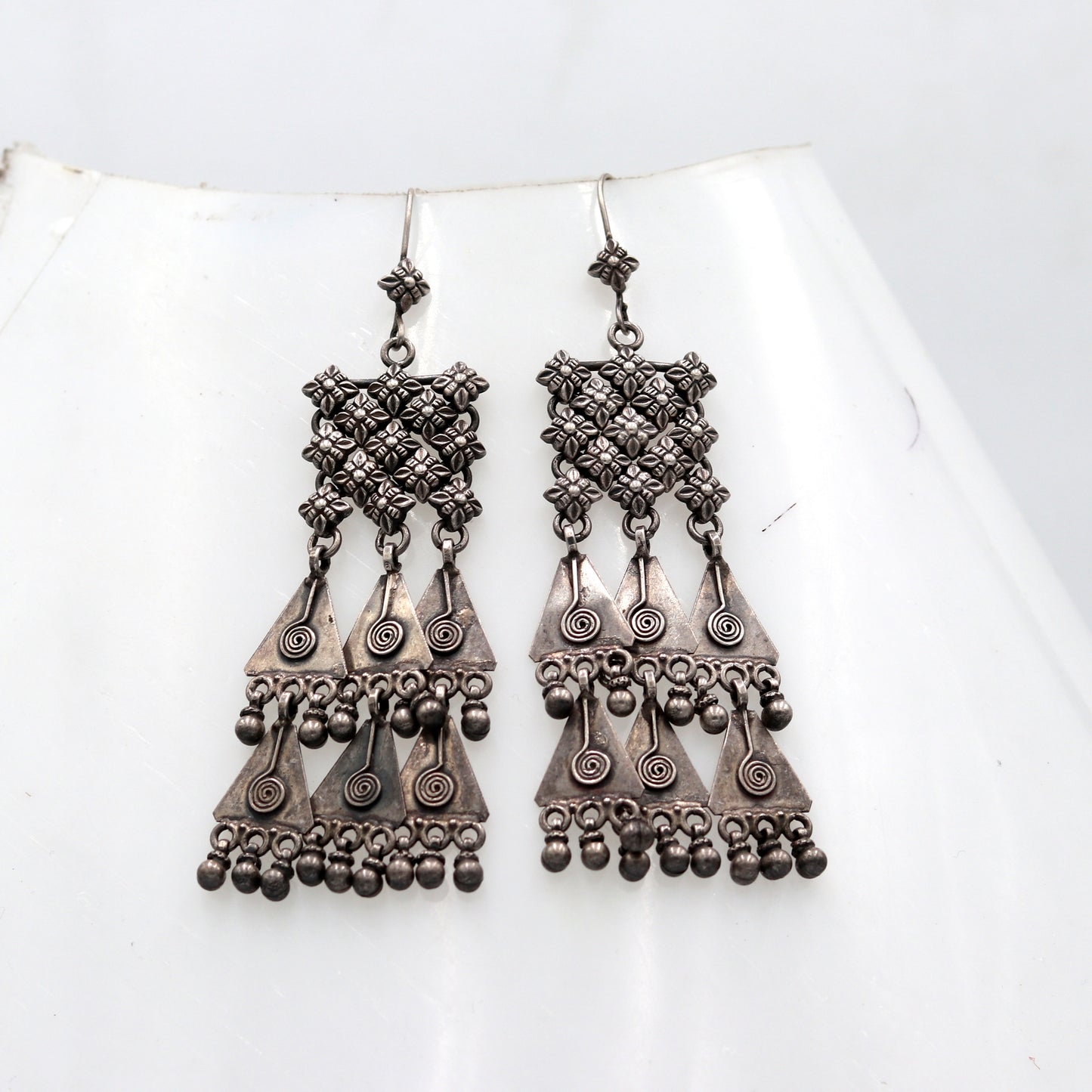 925 sterling silver ethnic choras design drop dangle earring banjara jewellery s1348