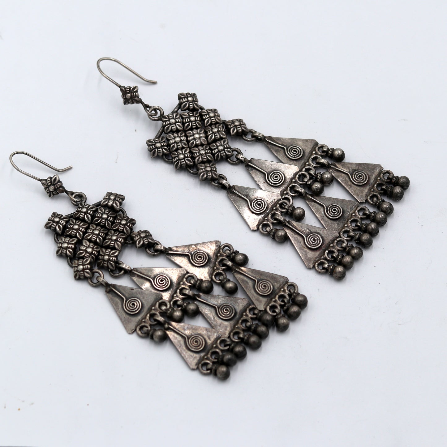 925 sterling silver ethnic choras design drop dangle earring banjara jewellery s1348