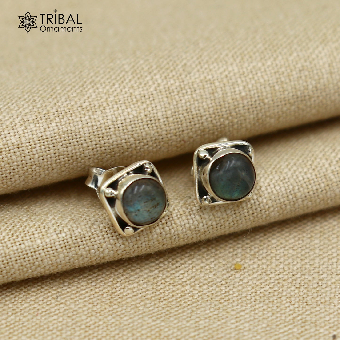 925 sterling silver gorgeous square shape rainbow stone stud earring best unisex jewelry s1420