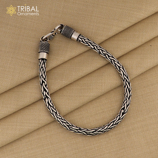 8"/ 8.5" 5mm 925 sterling silver wheat design chain customized design handmade silver bracelet unisex indian tribal jewelry sbr756