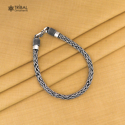 8"/ 8.5" 5mm 925 sterling silver wheat design chain customized design handmade silver bracelet unisex indian tribal jewelry sbr756
