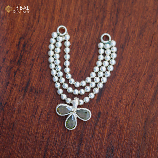 925 sterling silver 3-line beaded chain necklace for Lord Krishna Laddu Gopala jewelry set by TRIBAL ORNAMENTS